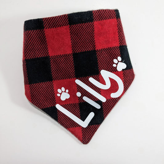 Pre-Order - Bandana - reversible Buffalo Plaid / Polar Bear